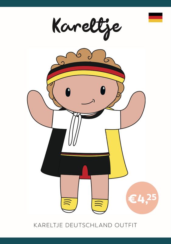 Häkelanleitung Deutschland Outfit Kareltje (digital)