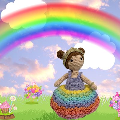 Häkelset Regenbogen Prinzessin-Outfit Carolientje