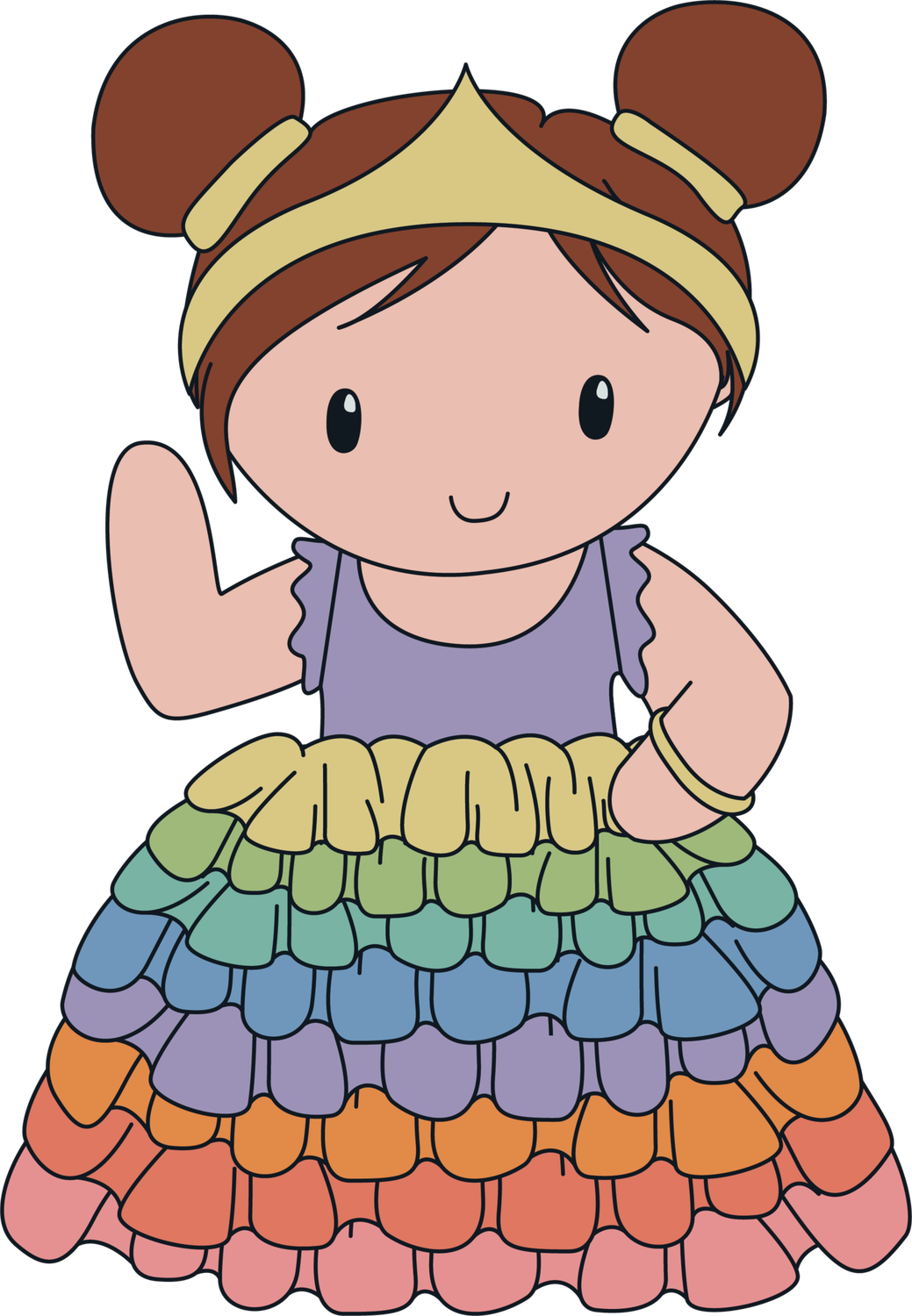 Häkelanleitung Regenbogen Prinzessin-Outfit Carolientje (digital)