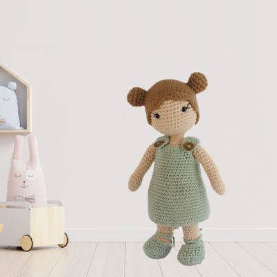 Häkelset Carolientje - Grünes Kleid