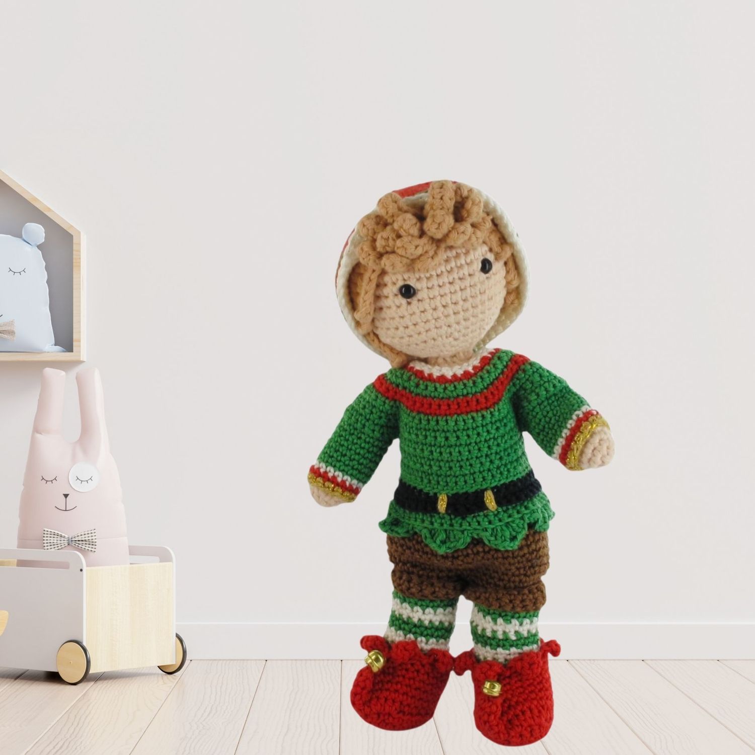 Häkelset Weihnachtself-Outfit Kareltje
