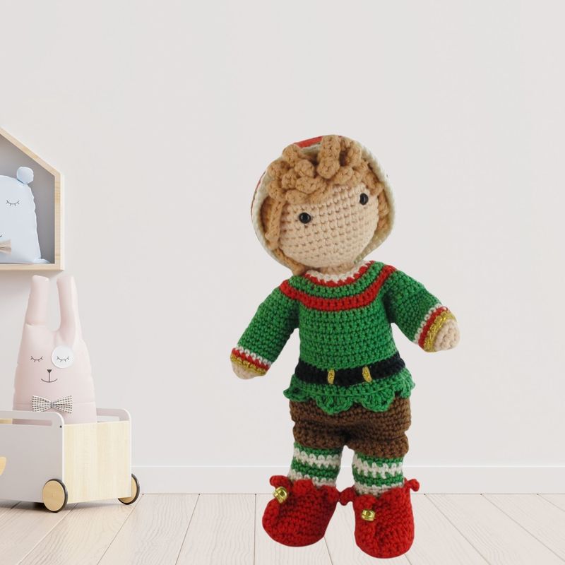 Häkelset Weihnachtself-Outfit Kareltje