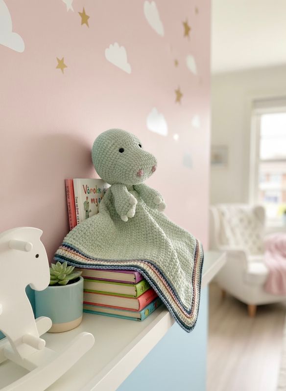Häkelset Kuscheldecke Dino