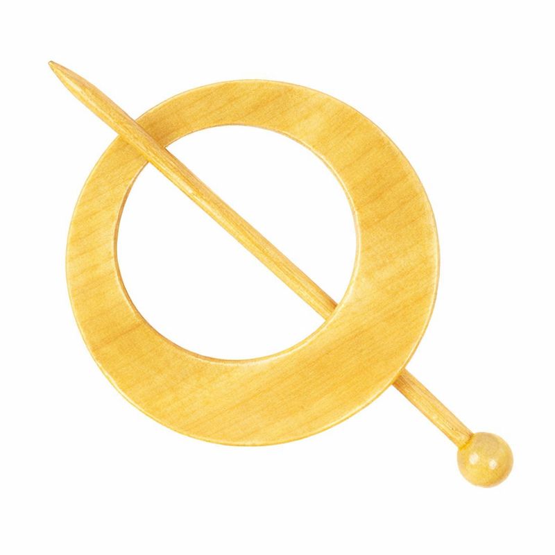 Strickjackenverschluss rund natur – 80 mm