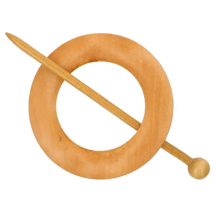 Strickjackenverschluss rund natur – 75 mm
