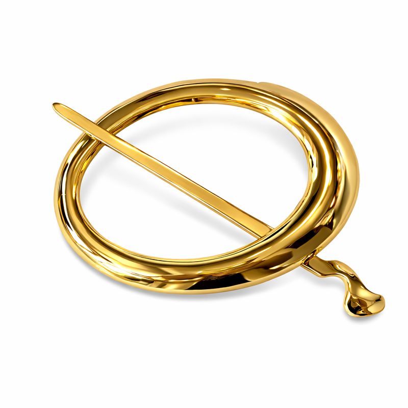 Strickjackenverschluss oval goldfarben – 90 mm an der kurzen Seite / 125 mm an der langen Seite