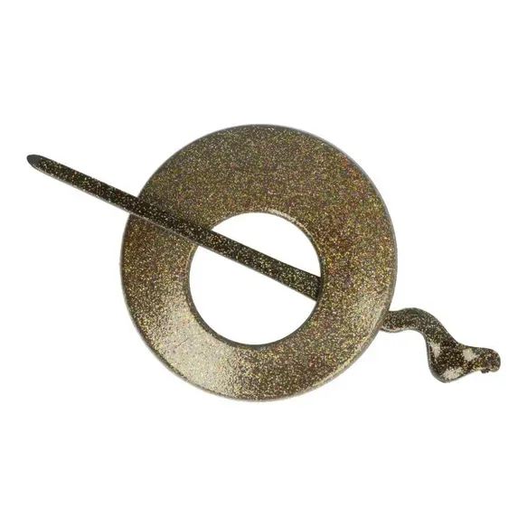 Strickjackenverschluss rund, schwarz mit Glitzer – 90 mm Durchmesser