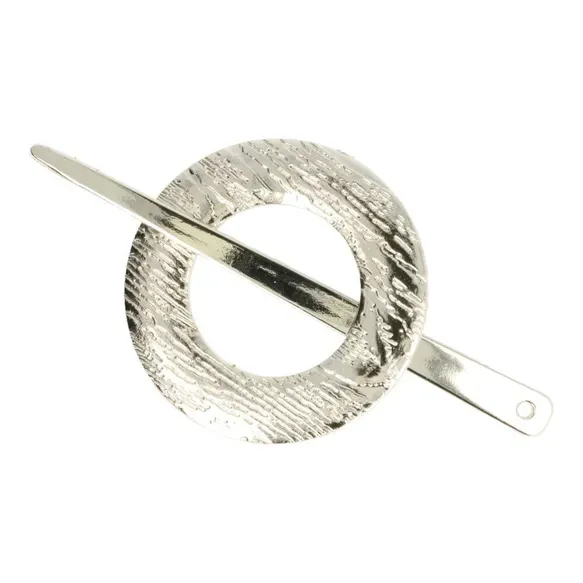Strickjackenverschluss rund silberfarben mit Muster – 75 mm Durchmesser