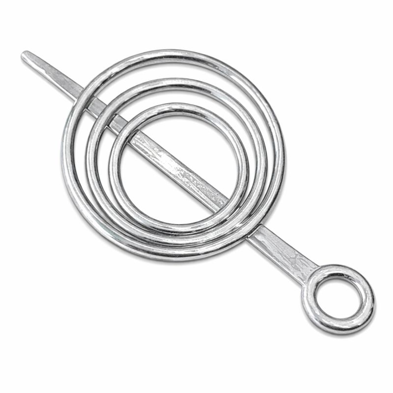 Strickjackenverschluss rund, silberfarben – 95 mm Durchmesser