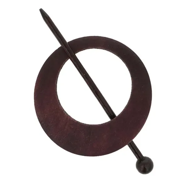 Strickjackenverschluss rund dunkelbraun – 80 mm