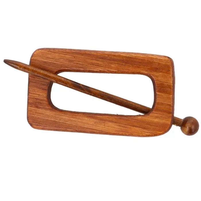 Strickjackenverschluss rechteckig dunkelbraun gestreift – 55 mm an der kurzen Seite / 95 mm an der …