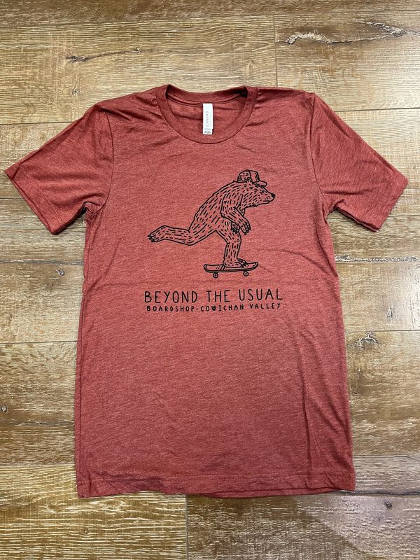 BTU Adult Unisex Skate Bear S/S Tee - Rust