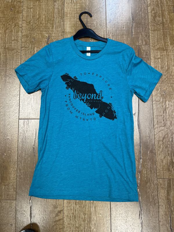 BTU Adult Unisex VanIsle Map S/S Tee - Teal