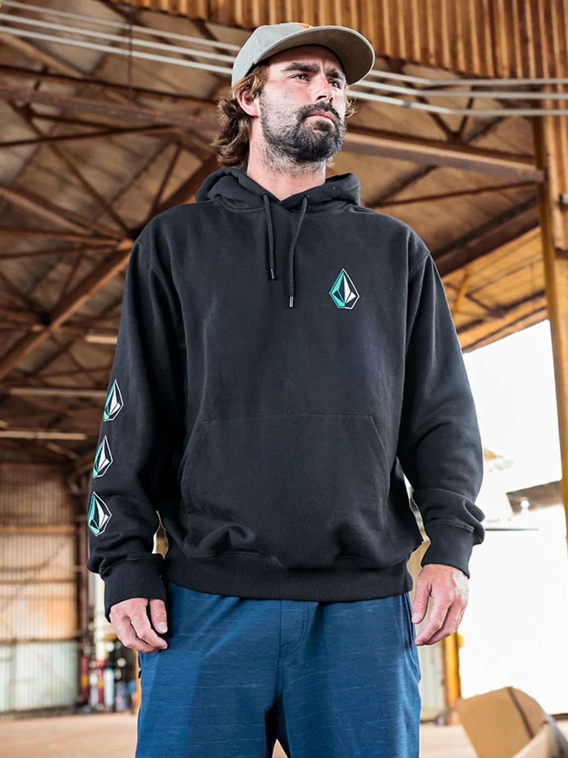 Volcom Men&#39;s Iconic Stone PO Hoodie - NBK