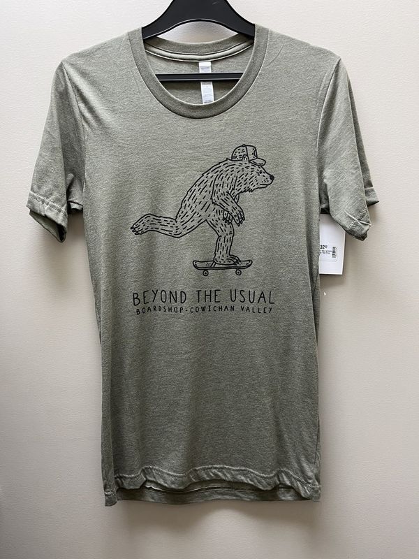 BTU Adult Unisex Skate Bear S/S Tee - Olive