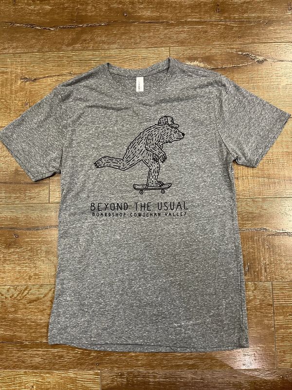 BTU Adult Unisex Skate Bear S/S Tee - Htr Grey