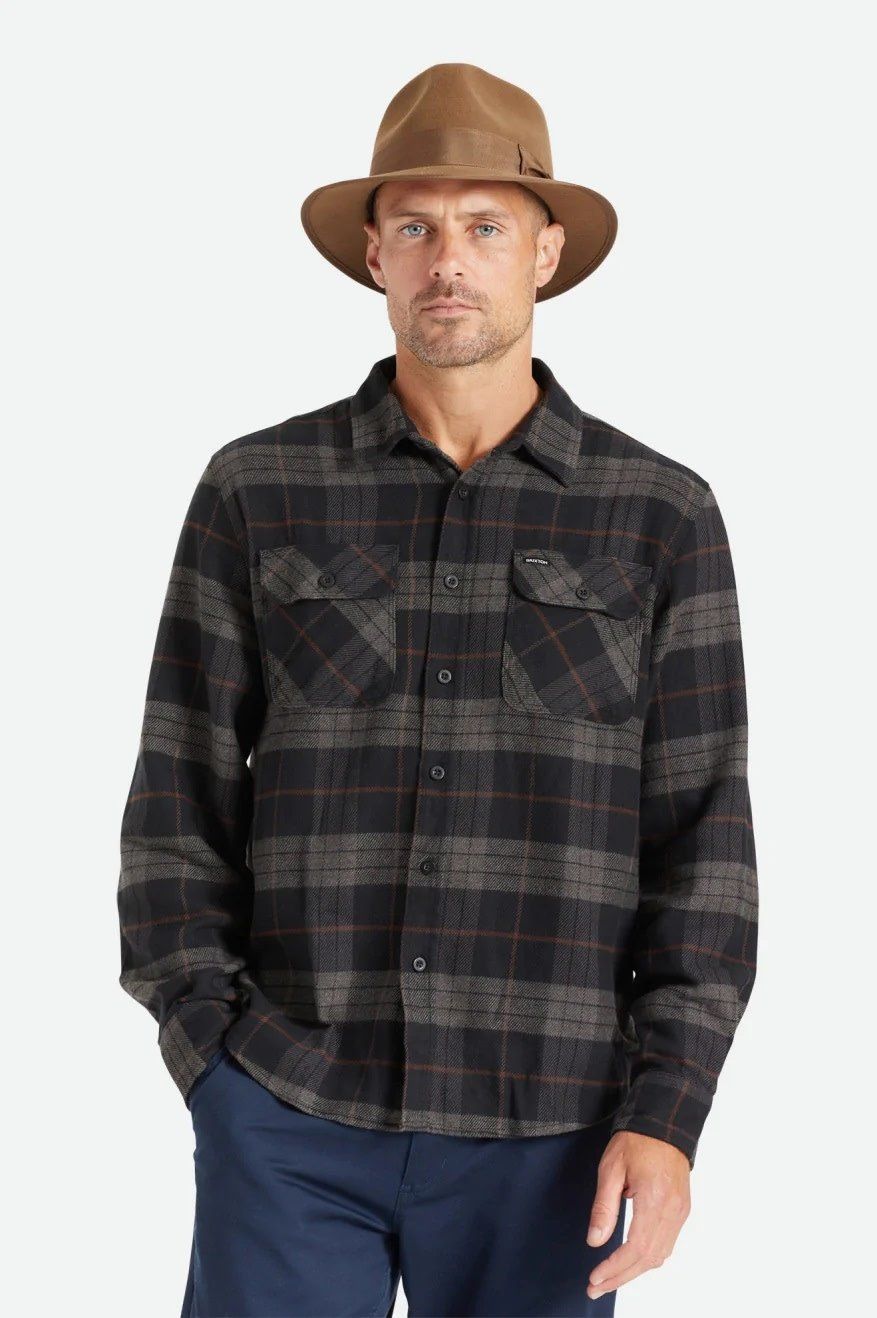 Brixton Men Bowery LS  Flannel- Black/Charcoal