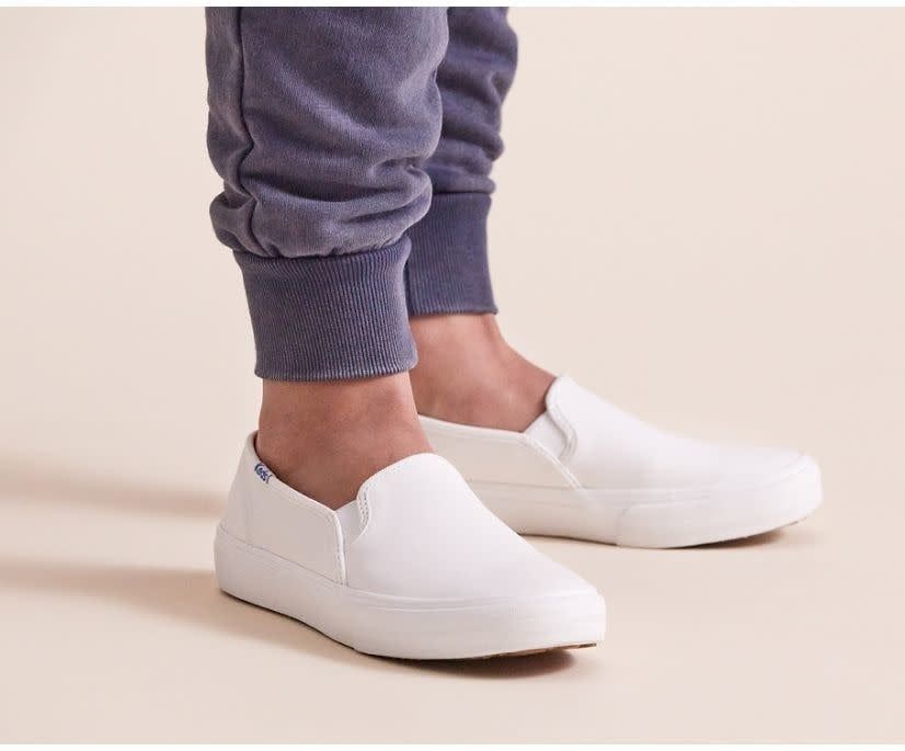 Keds Women&#39;s Double Decker Leather White