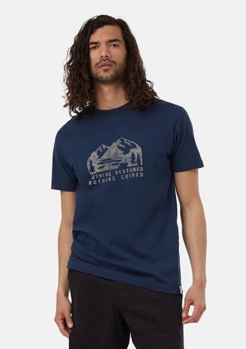 Tentree Men&#39;s Nothing Ventured Tee - Blue/Grey