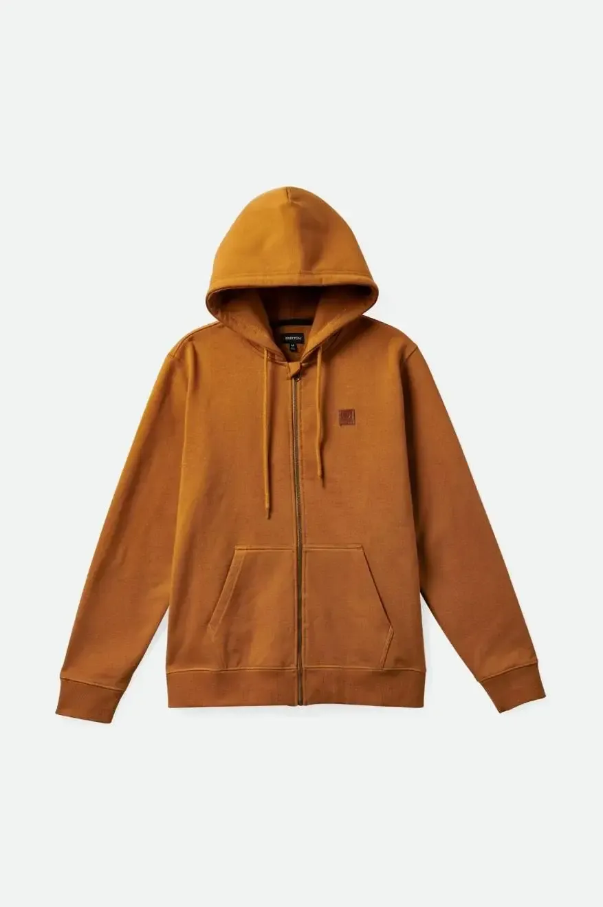 Brixton Builders Fleece  Zip Hoodie - Golden Brown