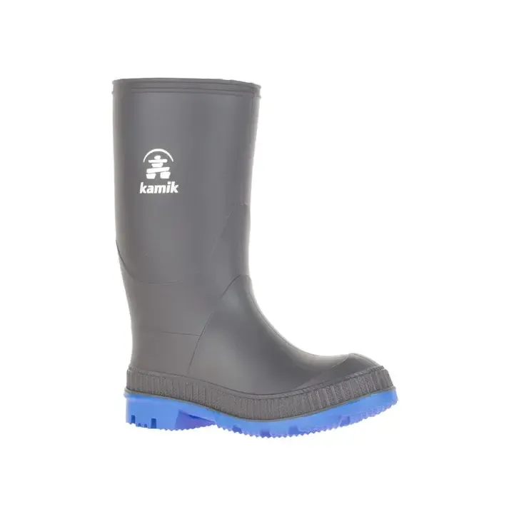 Kamik Kids Stomp Rubber Boot - Char/Blue