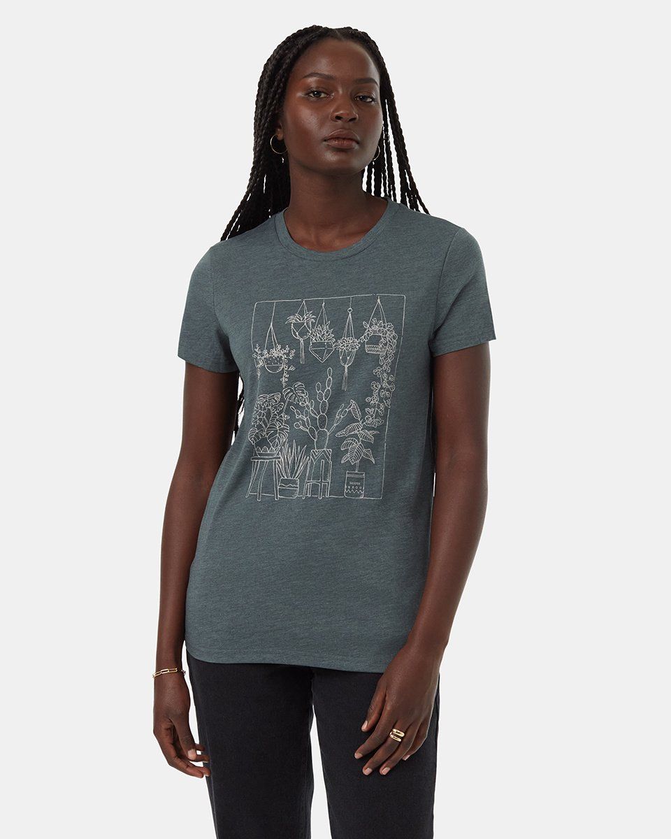 Tentree Women&#39;s Plant Club T-Shirt - Blue/Grey