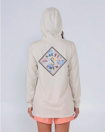 Salty Crew Womens Tippet Fill Hooded Tech Tee - Off Wht