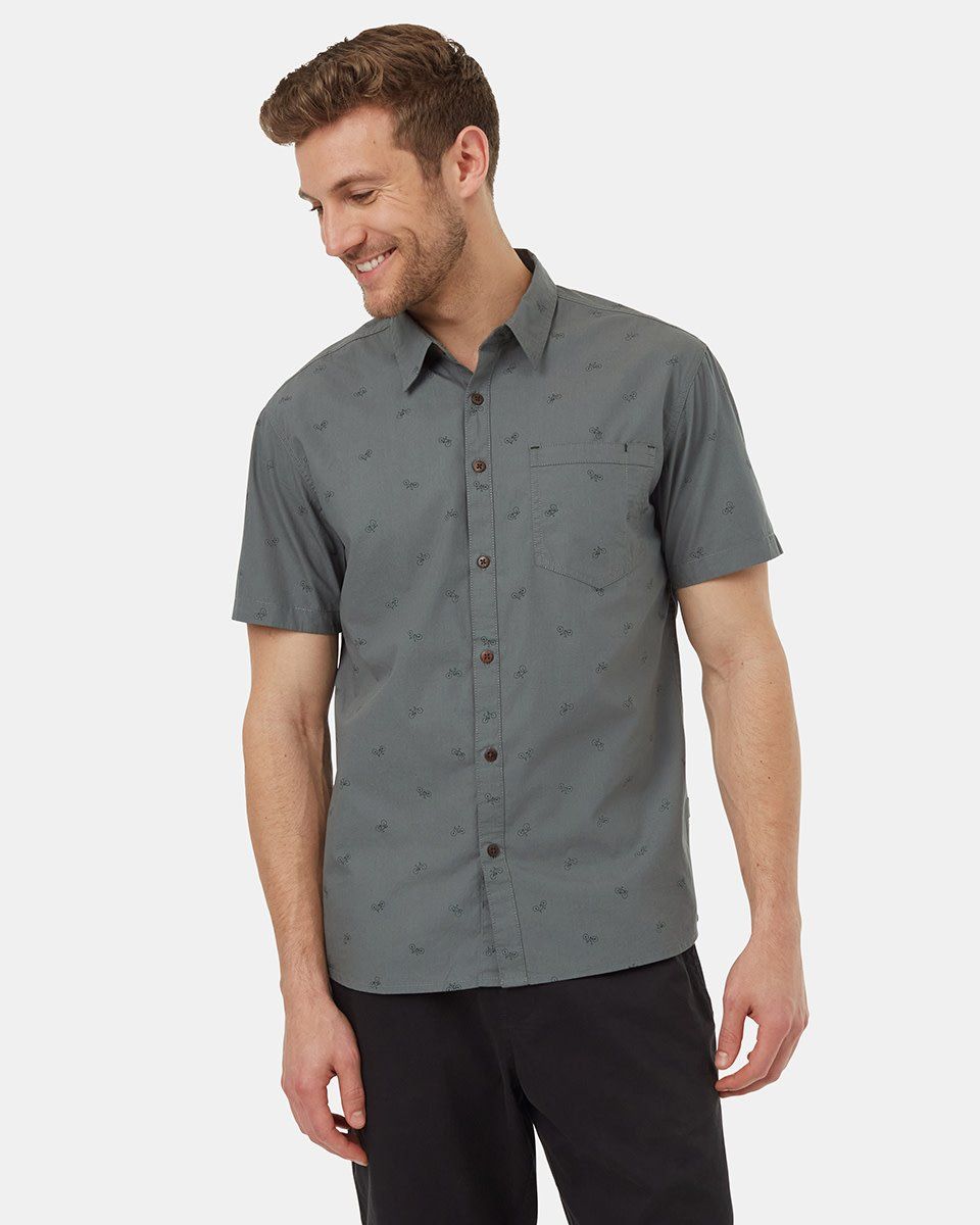 Tentree Bike Around Short Sleeve - Lt Urban Green