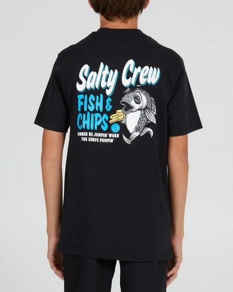 Salty Crew Fish and Chips Boys SS tee- BLK