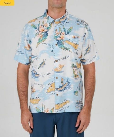 Salty Crew Mens Salty Island SS Woven - Off White