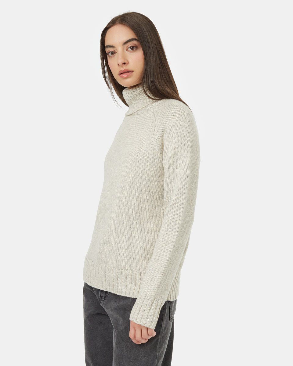 Tentree Women&#39;s Highline Wool Turtleneck Sweater - Pale Oak