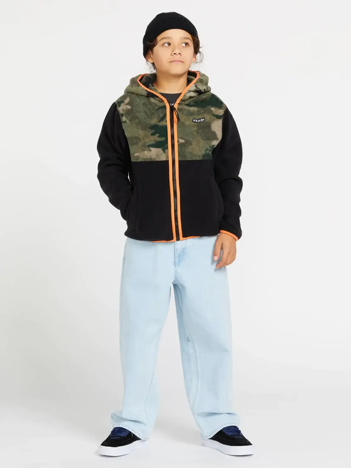 Volcom Youth Polar Fleece  Zip- Camo