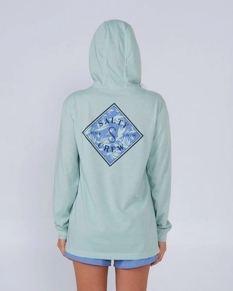 Salty Crew Womens Tippet Fill Hooded Tech Tee - Jade