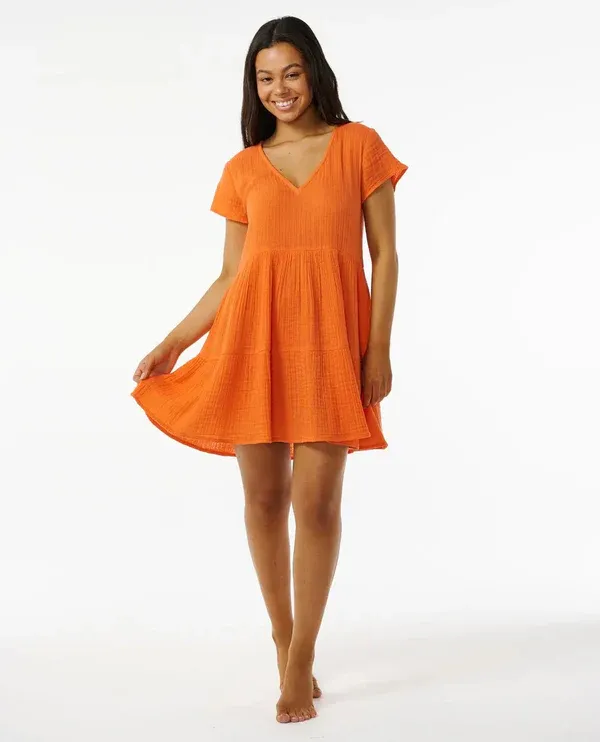 Rip Curl Classic Surf Stripe Dress - Bright Orange