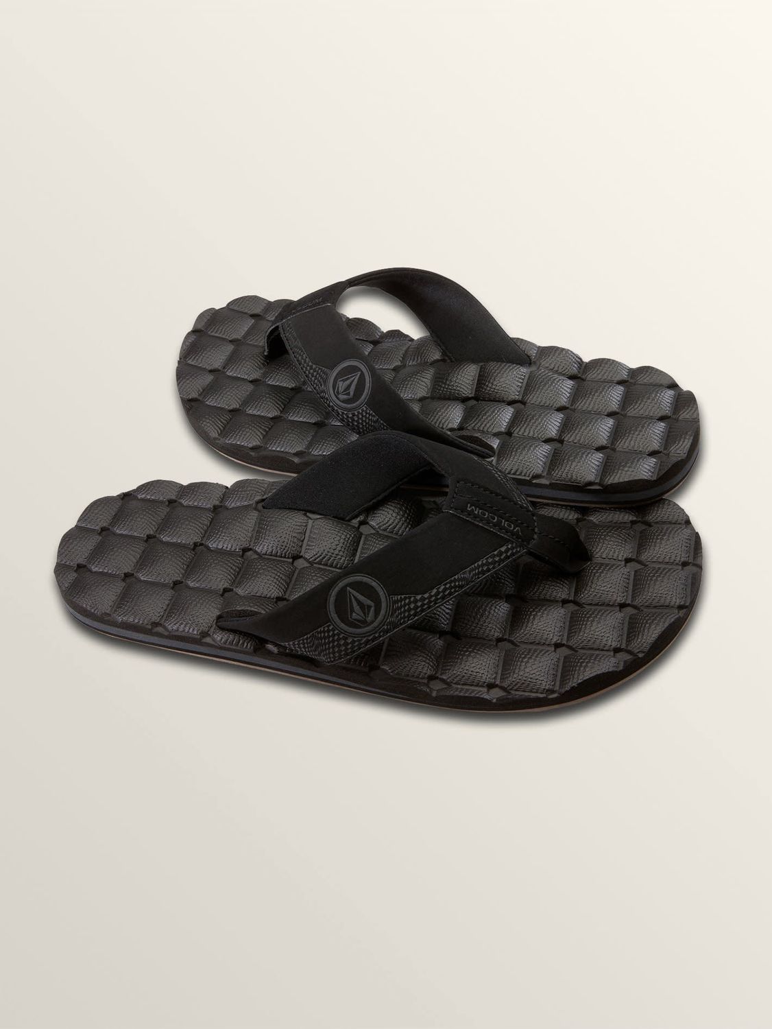 Volcom Men&#39;s Recliner Sandal, Color: Black Destructo, Size: 6