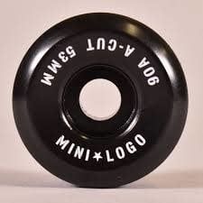 Mini Logo Wheels - Hybrid A cut 90A 53, Color: Black