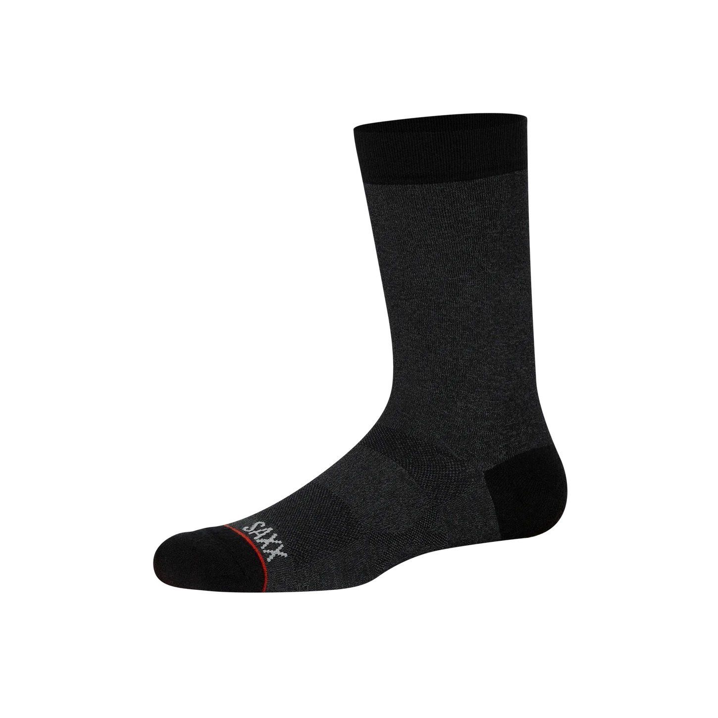 SAXX Whole Package Crew Socks, Color: Black Heather, Size: Medium