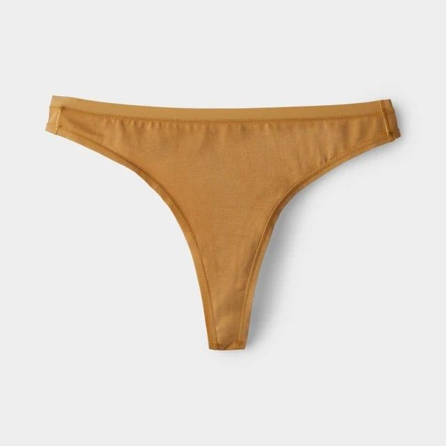 Tilley Womens Organic 2pk Thong Underwear, Color: Caramel, Size: S