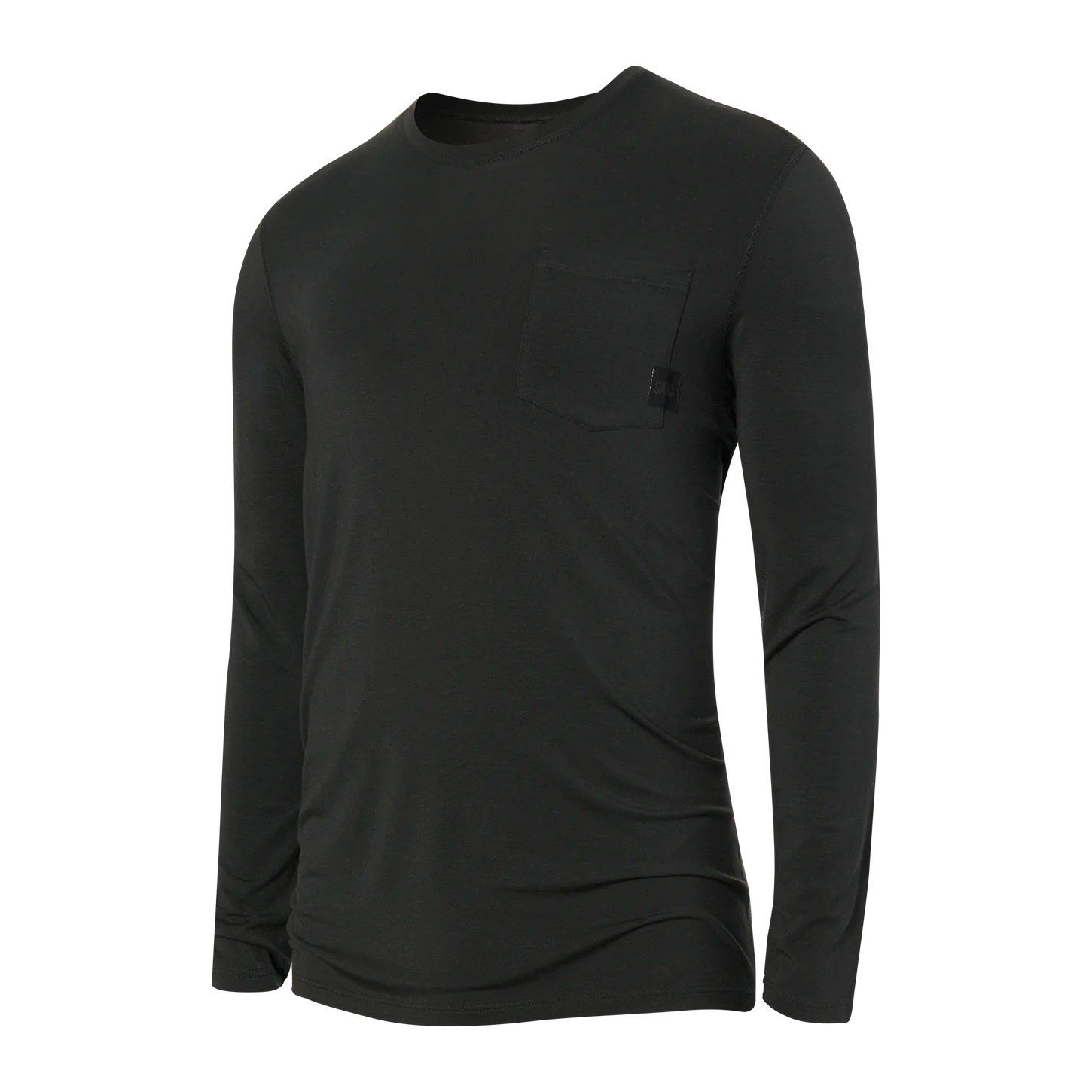 Saxx Sleepwalker LS Pocket Tee, Color: Black, Size: S