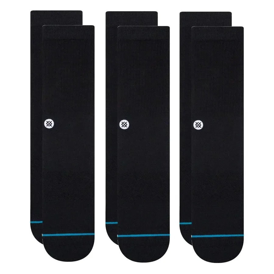 Stance Socks STP Icon Crew 3pk, Color: Black, Size: S (sz 3.5-5.5)