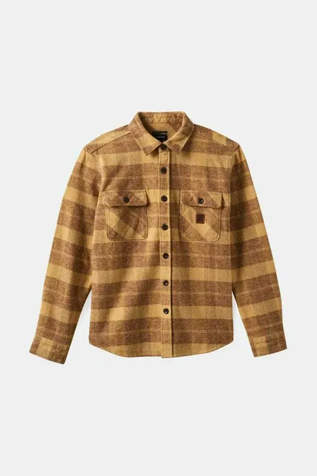 Brixton Men Bowery Heavy LS  Flannel - Curry/Pinecone