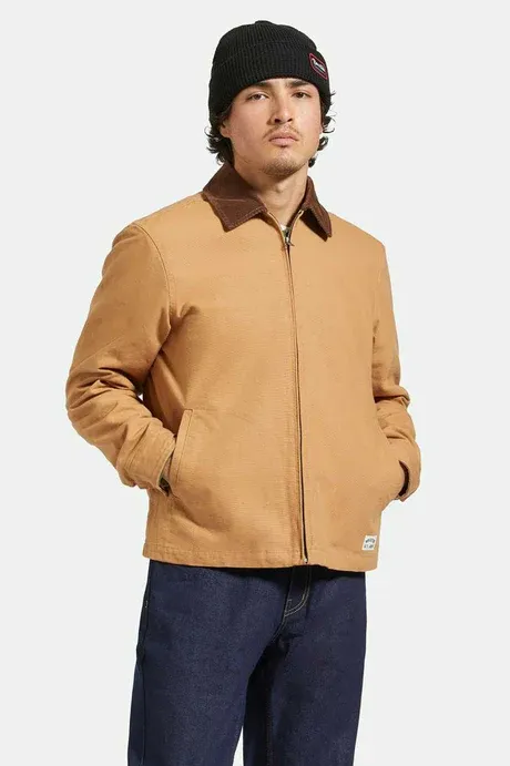 Brixton Men Garage Zip Jacket - Tobacco Brn