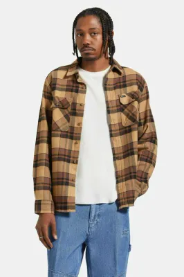 Brixton Men Bowery LS  Flannel - TigerEye/Pinecone
