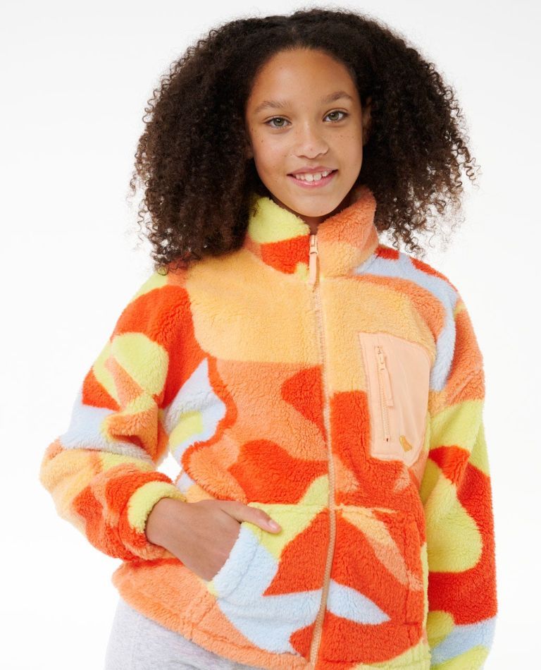 Rip Curl Girls High Tide Polar Fleece - Bright Red