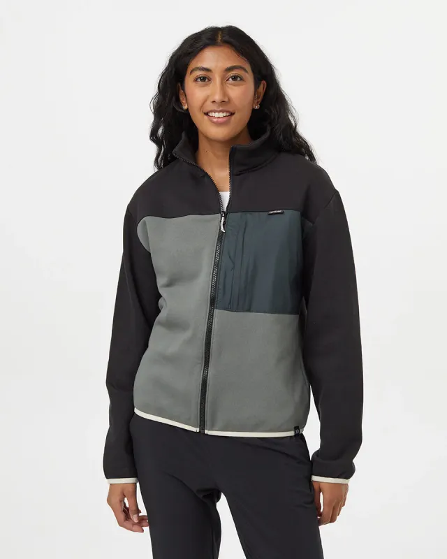 Tentree W Seafleece Contrast Full Zip - Mineral/Meteor