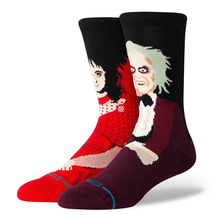 Stance Socks Beetlejuice Dearly Beloved Crew Maroon