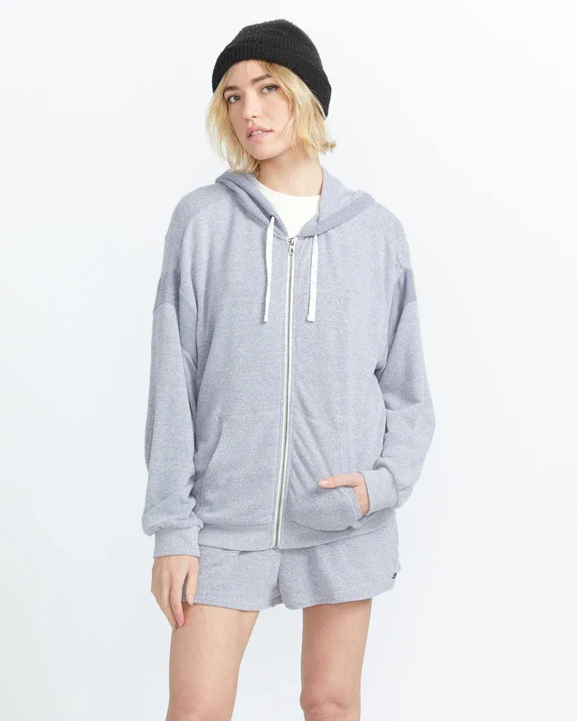 Volcom W Lil Frenchie Zip Fleece -Denim