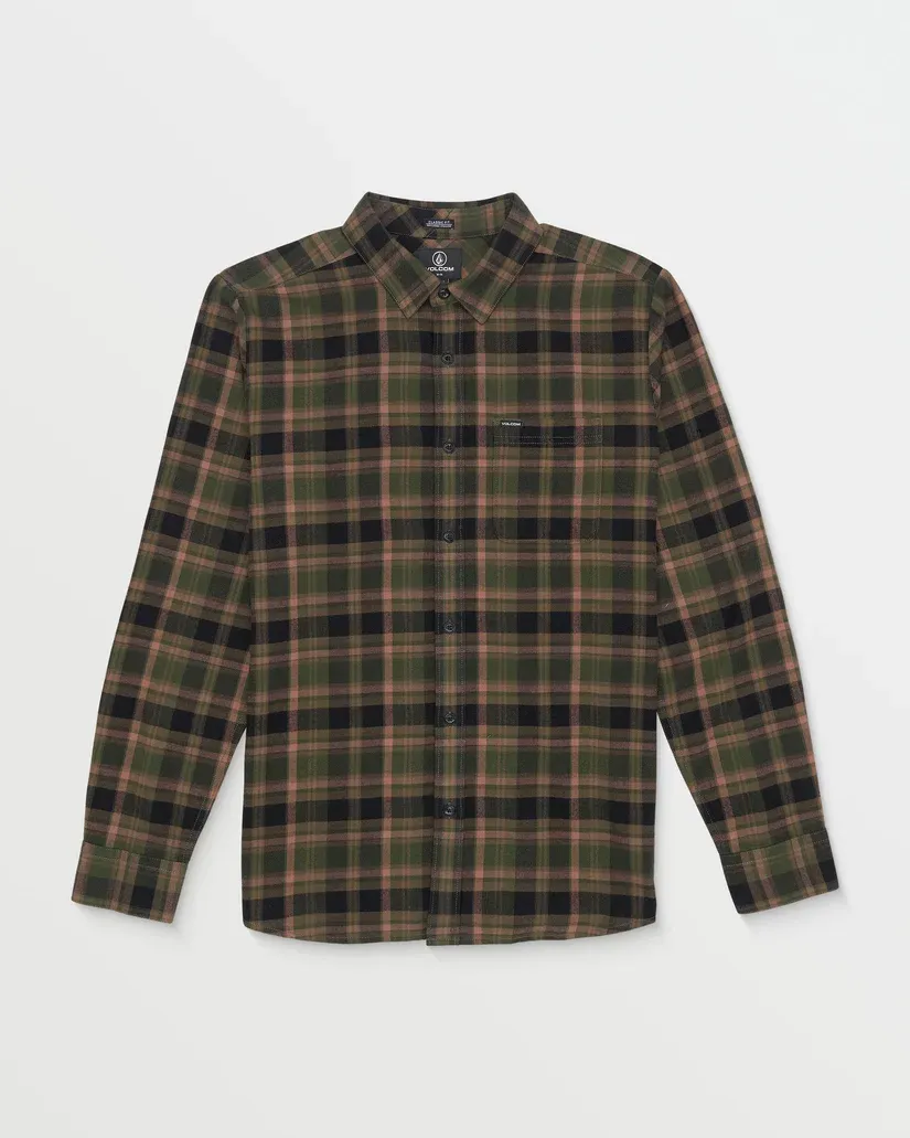Volcom Mens Caden Plaid LS -SQD