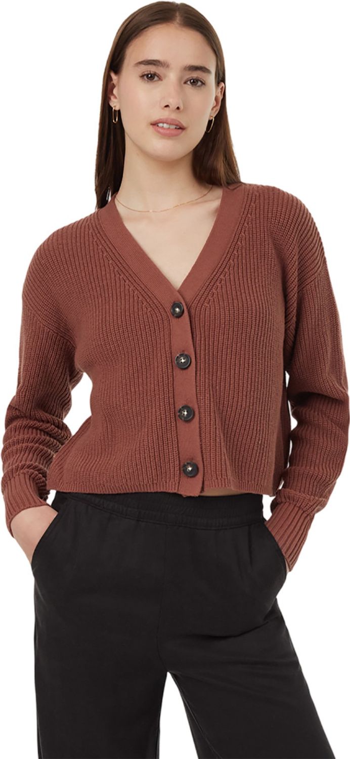 Tentree W Highline Ashton Cardigan - Mesa Red