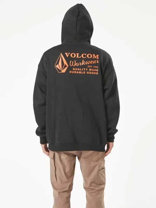 Volcom Men&#39;s Workwear Pull Over Hoodie - BLK
